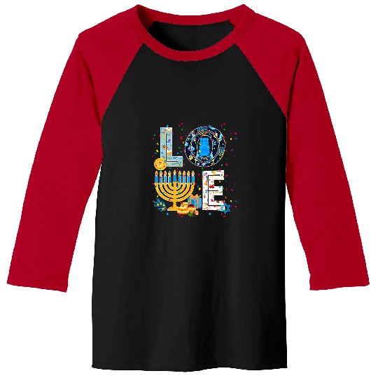 Guinea Pig Pet LOVE Hanukkah Jewish Menorah with Guinea Pig Lover Kid Baseball Tees