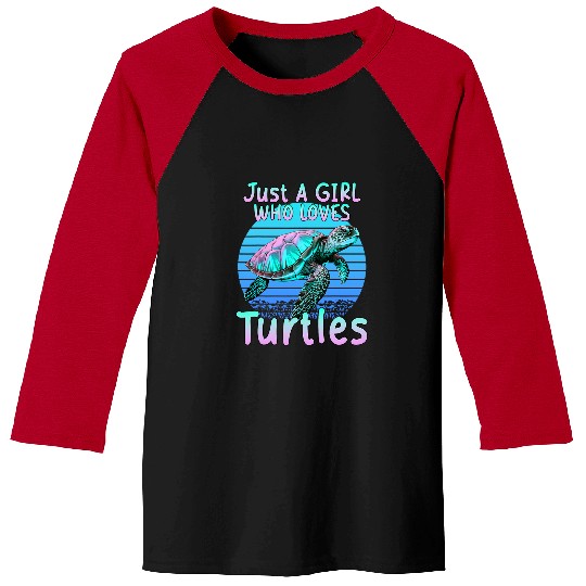 Turtle Pet Just A Girl Who Loves Turtles Ocean Sea Animal Coral Reef Baseball Tees