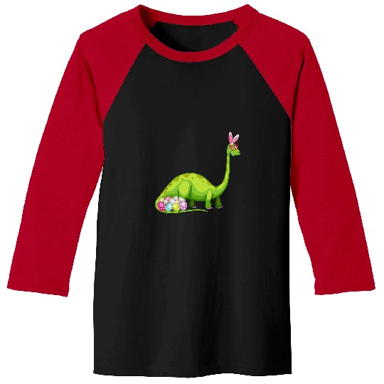Dinosaur Pet Brontosaurus Bunny Ears Egg Easter Day Dinosaur Dino Baseball Tees