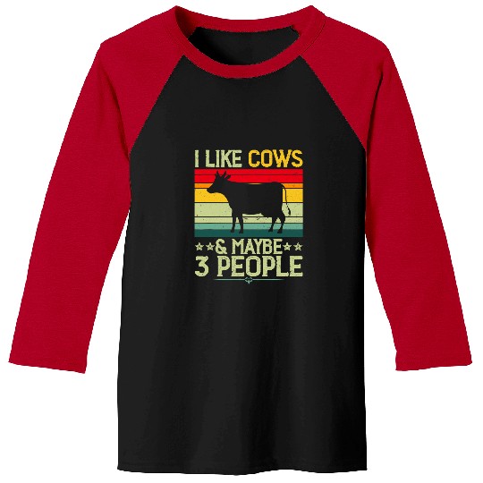 Cow Pet I like Cows and maybe 3 People Harvest Farming Barn Cattle 238 Baseball Tees