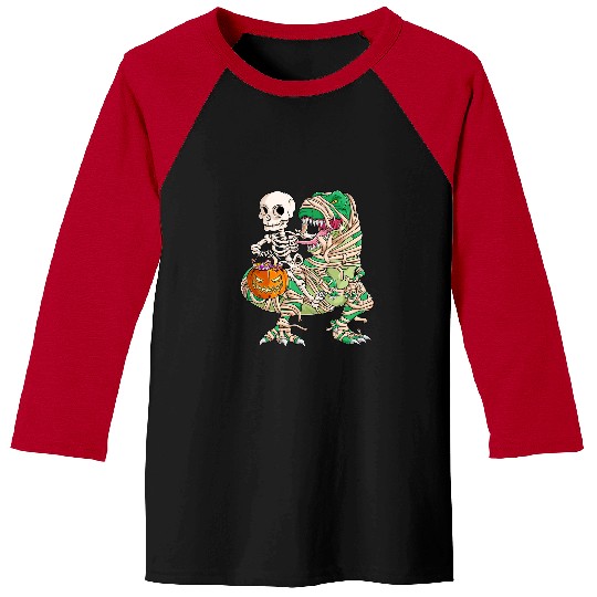 Dinosaur Pet Skull Boy Mummy Dinosaur s Kid Skeletons Halloween Trex Baseball Tees