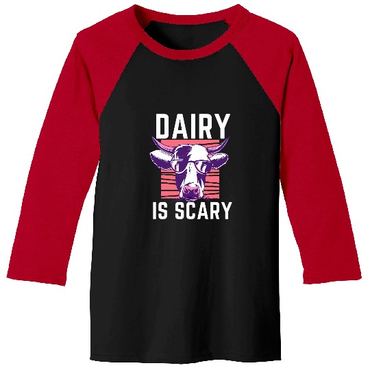Cow Pet Vegan Friends Not Food Cow Lover Plant Based Dairy is Scary 01 Baseball Tees
