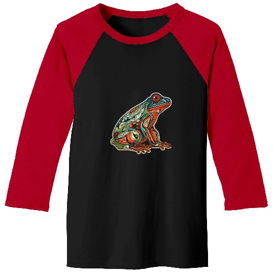 Frog Pet Frog Native American Indian Style Art Pacific Northwest 07 Baseball Tees