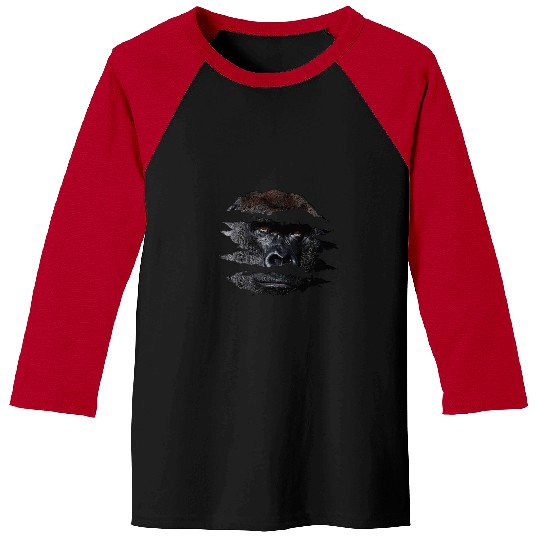Gorilla Pet African Gorilla Eye Claw Gorilla Monkey Face Silhouette Baseball Tees