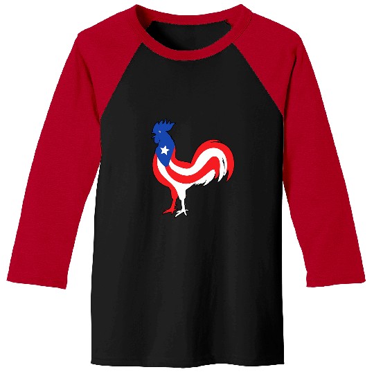 Chicken Pet Puerto Rico Pride Flag Rooster Gallo Boricua Baseball Tees