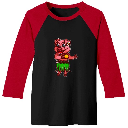 Pig Pet Cool Hawaiian Luau Pig Funny Boar Lover Hula Dancing Gift Baseball Tees