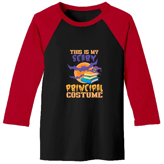 Book Fun Scary Moon Bat Book Witch This Is My Scary Principal Costume Baseball Tees