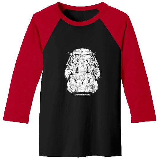 Hippo Pet Head Wildlife Animal Lover Hippopotamus Zookeeper Baseball Tees