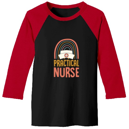 nurses Job Practical nurses Boho Bohemian Rainbow Nursing School Baseball Tees