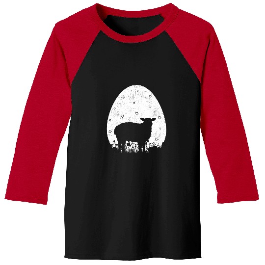 Sheep Pet Easter Egg Vintage Retro Style Funny Sheep Easter Sunday Baseball Tees