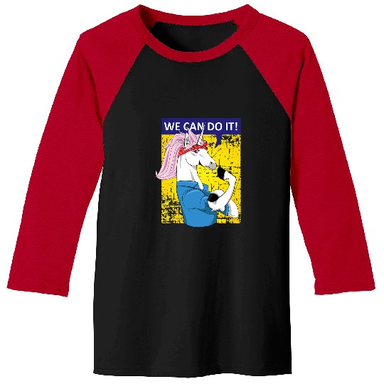 Unicorn Pet We can do it Rosie the Riveter Unicorn Gifts Baseball Tees