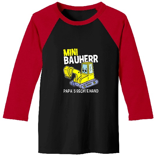 Excavator Fun Kids Mini Bauherr Construction Ladder Construction Site Excavator Boy Baseball Tees
