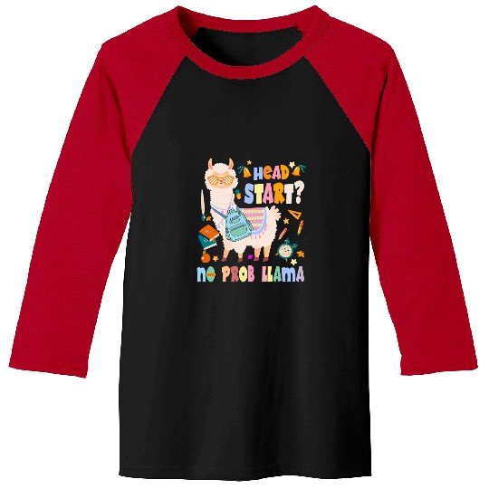 Llama Pet head start no probllama first day of school Baseball Tees