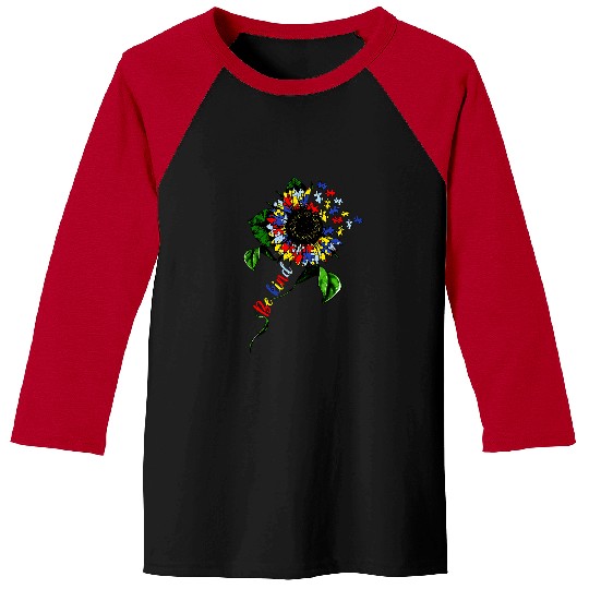Autism Puzzle Be Kind Autism Awareness Sunflower Puzzle Choose Kindness Baseball Tees