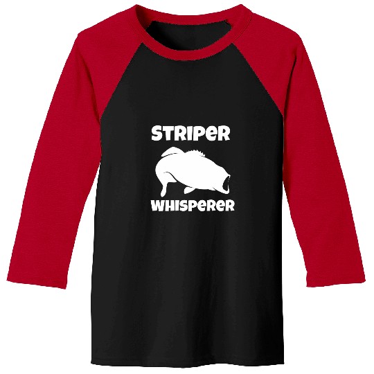Fishing Fun Striper Whisperer Striped Bass Fish Illustration Fishing 1 Baseball Tees