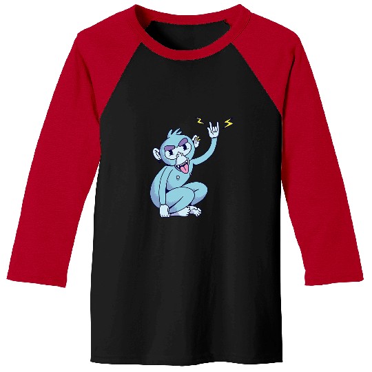 Gorilla Pet Cheeky Rocking Monkey Chimpanzee Gorilla with Horns Baseball Tees