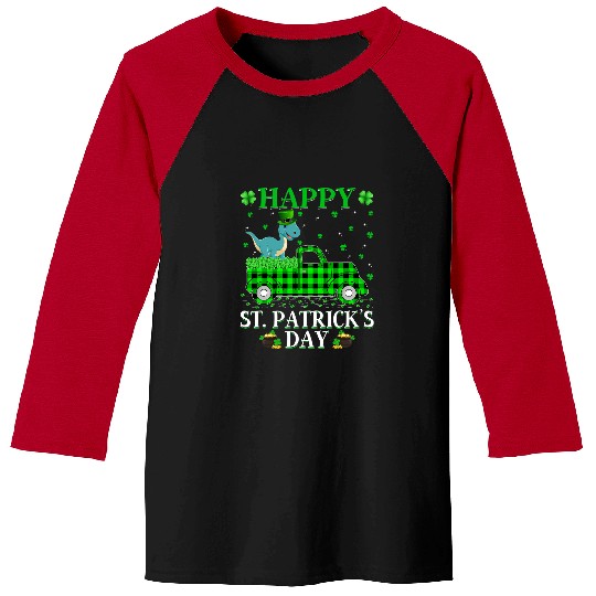 Dinosaur Pet  Green Truck Brontosaurus St Patricks Day Baseball Tees