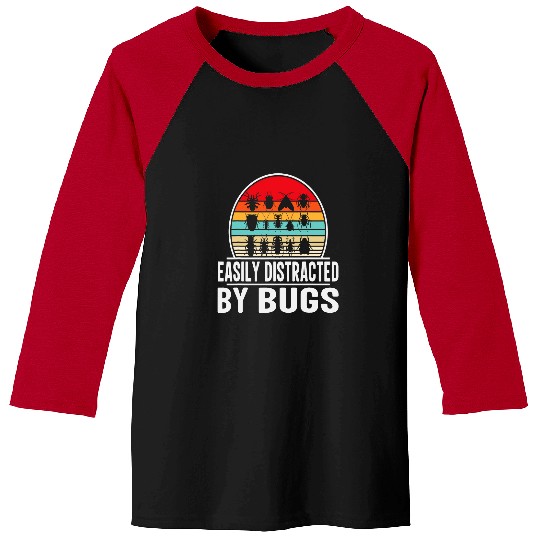 Easily Distracted By Bugs Entomologist Insect Collector Bug Baseball Tees