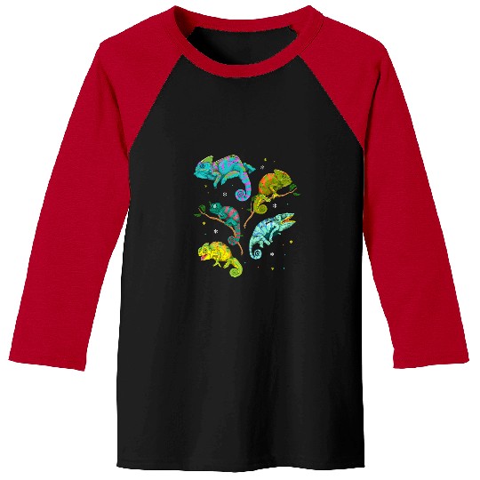Chameleon Pet Reptile Animal Lover Wildlife Lizard Tropical Baseball Tees