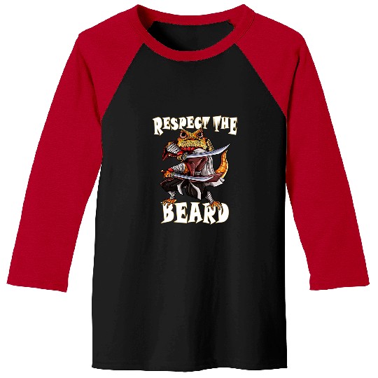 Bearded Dragon Pet Respect The Beard Bearded Dragon Samurai Ninja Katana swords Baseball Tees