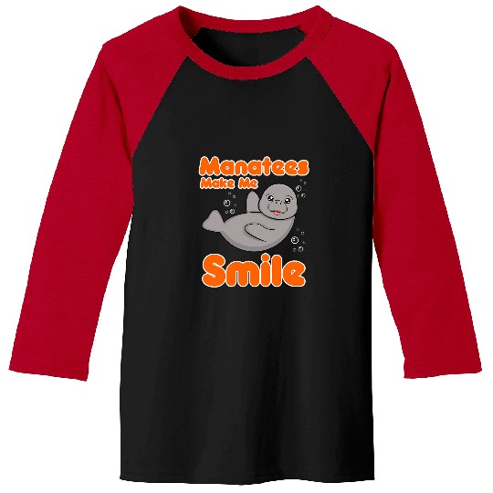 Manatee Pet Waving Sea Animal Wildlife Baseball Tees