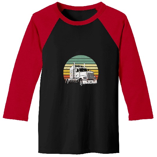 Truck Fun Trucking Semi Truck Trucker Dad Baseball Tees