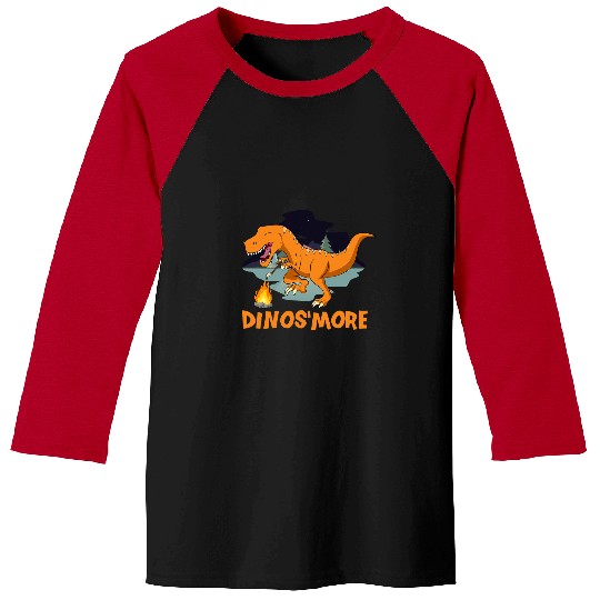 Dinosaur Pet Camping Dinosmore Dinosaur Camping Toddler Boy Dino Funny Smores Baseball Tees