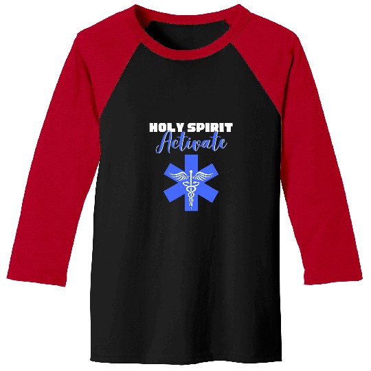 Llama Pet Holy Spirit Activate Nursing Funny Trauma Llama Baseball Tees