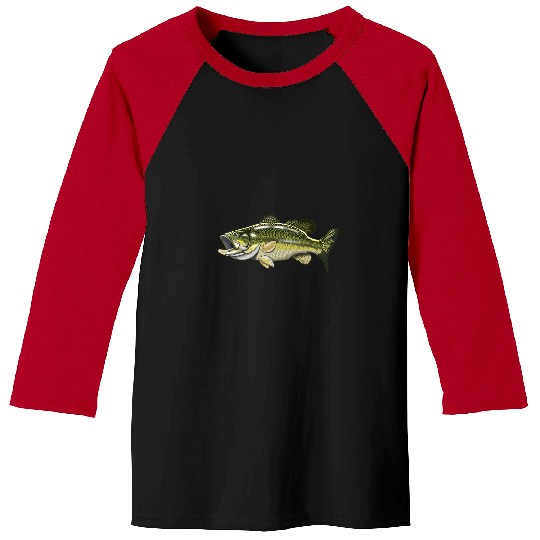 Fishing Fun Bass Fish Fisherman Angler Angling Men Dad Nature Fishing Baseball Tees