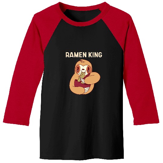 Sloth Pet Gift Ramen King Anime Noodles Kawaii Japanese Sloth Sketching Baseball Tees