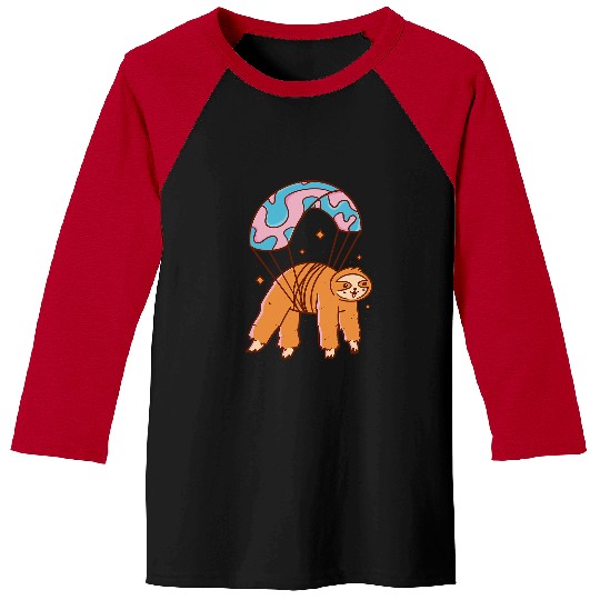 Sloth Pet Gift Skydiving Parachuting Sloth Parachute Skydiving School Baseball Tees
