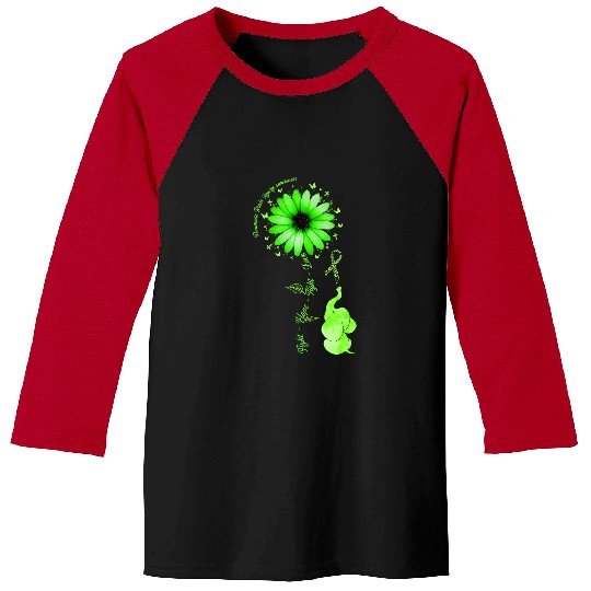 Elephant Mammal Brain Injury Awareness Ribbon Daisy Butterfly Baseball Tees