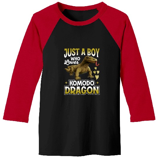 Komodo Pet Just A Boy Who Loves Komodo Dragon Costume Men Kids Boys Baseball Tees