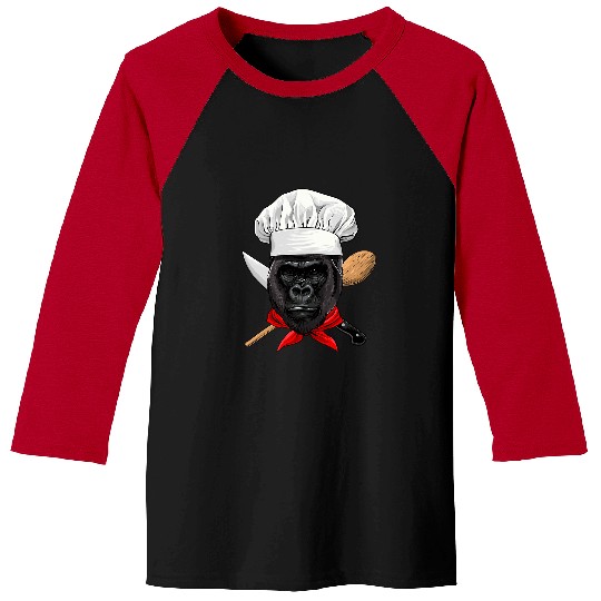 Gorilla Pet Chef Great Ape Gorilla Primate Animal Cooking Lover 015 Baseball Tees
