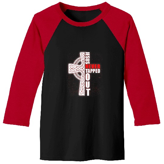 Sport Wrestling Jesus Never Tapped Out Christian Wrestling Faith Faithcross Baseball Tees