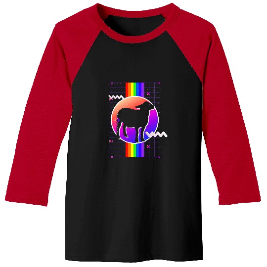 Sheep Pet Farming Animal Lover Farm Animal Farmer Lamb Rainbow Baseball Tees
