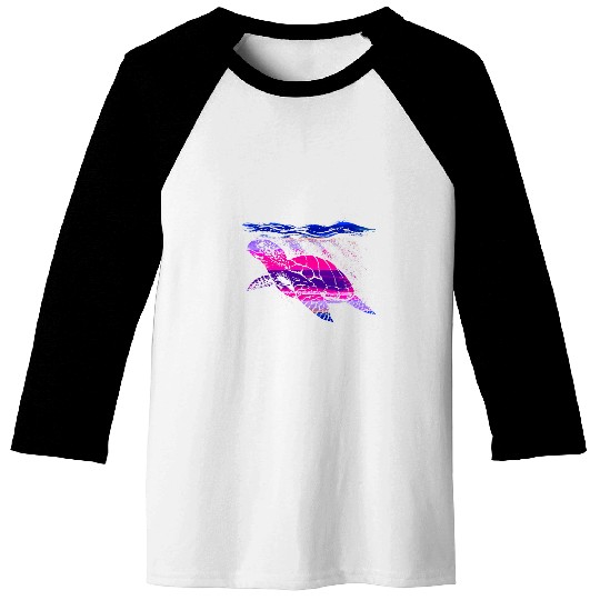 Turtle Pet Design Watercolor Cute Sea Turtles Graphic Animal Baseball Tees