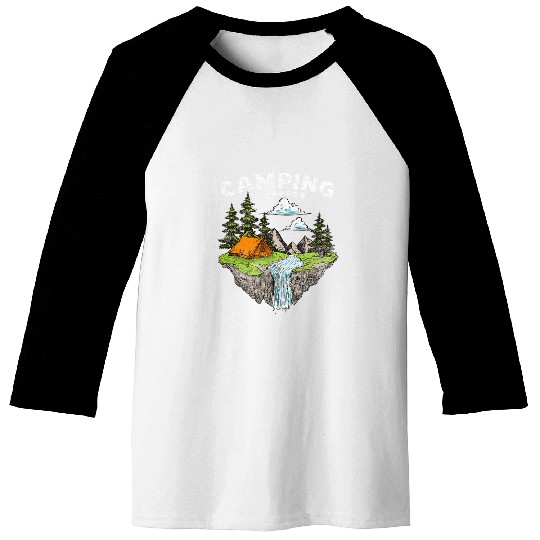 Funny Camping Warrior Saying Baseball Tees