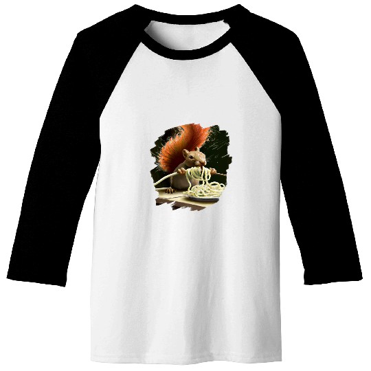 Squirrel Pet Eating Spaghetti Pasta Funny Squirrel Italian Food 1 Baseball Tees