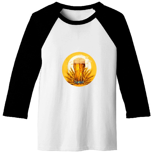 Beer Fun Cool Draught Beer with Wheat Cereal Costume Baseball Tees
