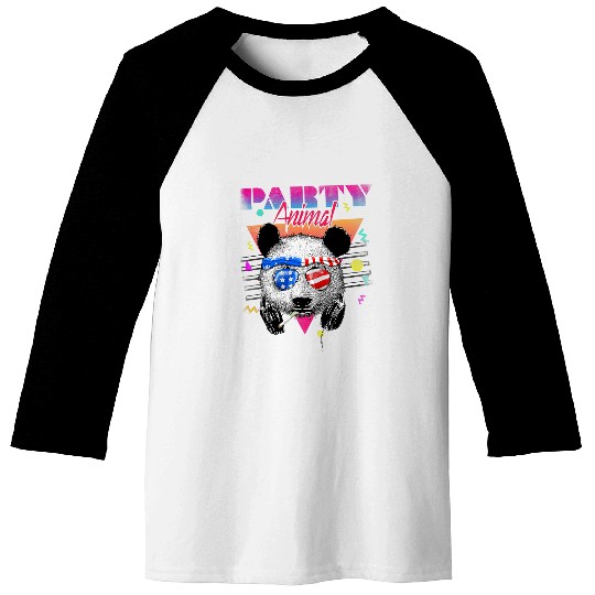 Panda Pet 80s party animal panda in sunglasses Baseball Tees