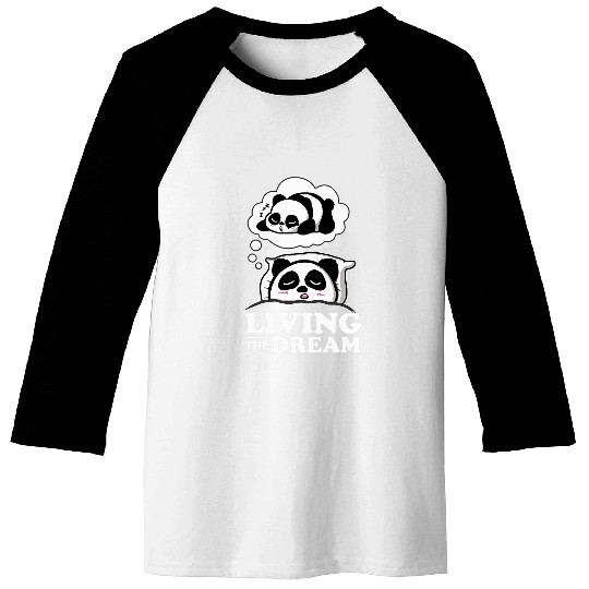 Panda Pet Living The Dream Tired Sleeping Panda Bear Dreamland Baseball Tees