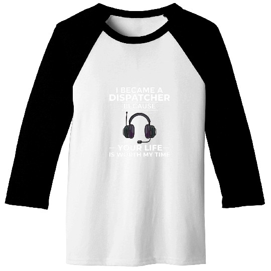 Police Job 911 Dispatcher Police Yellow Line 4 Baseball Tees