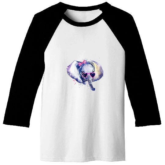 Elephant Pet hand painted Elephant Baseball Tees