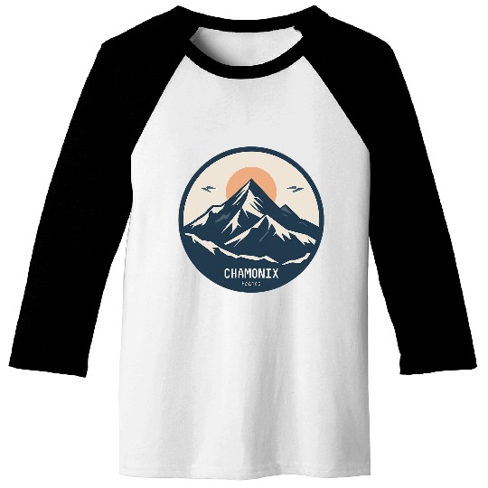 Chamonix France Tour Du Mont Blanc European Hiking Trail Skis 6 Baseball Tees