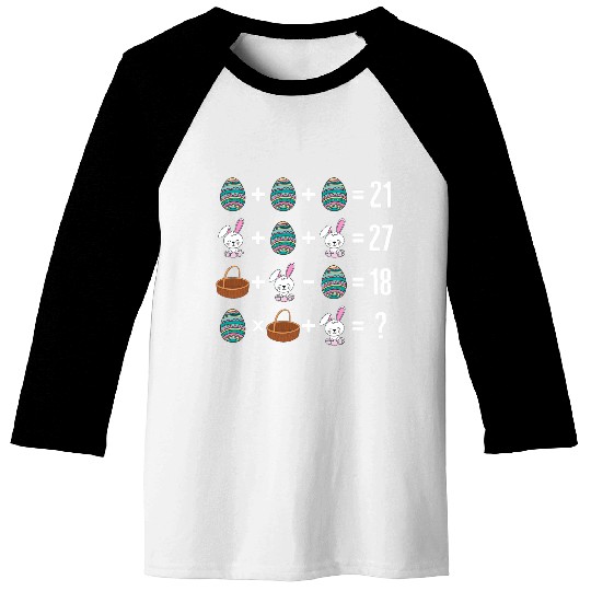 Math Order Of Operation Easter Bunny Basket Egg Hunting Math Baseball Tees