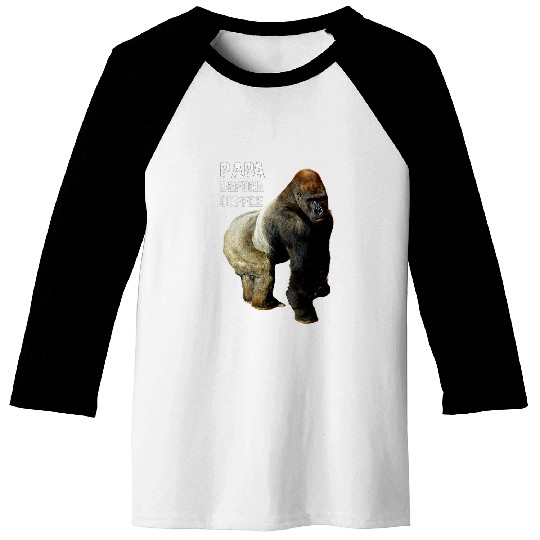 Coffee Fun Papa Before Coffee Father Silver Back Gorilla Baseball Tees