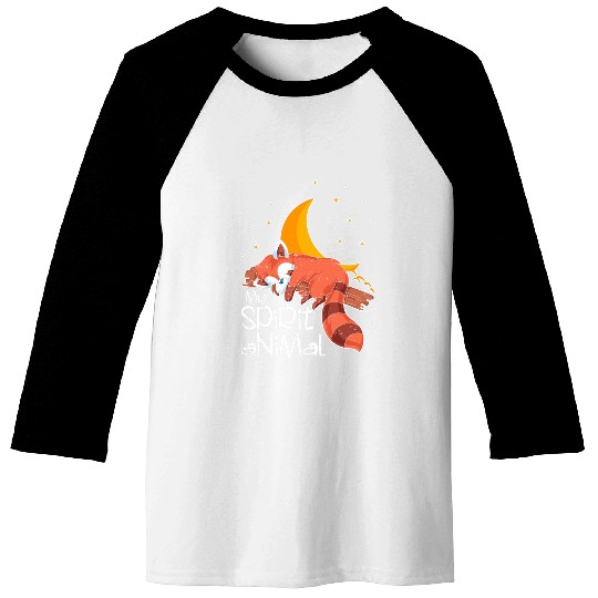 Panda Pet Chinese Wildlife Forest Moon My Spirit Animal Red Panda Baseball Tees
