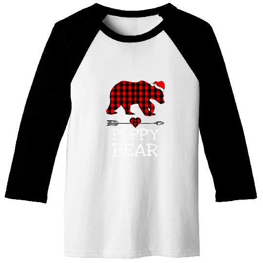 Bear Pet Poppy Bear buffalo plaids Santa Arrow Christmas Family Xmas Baseball Tees