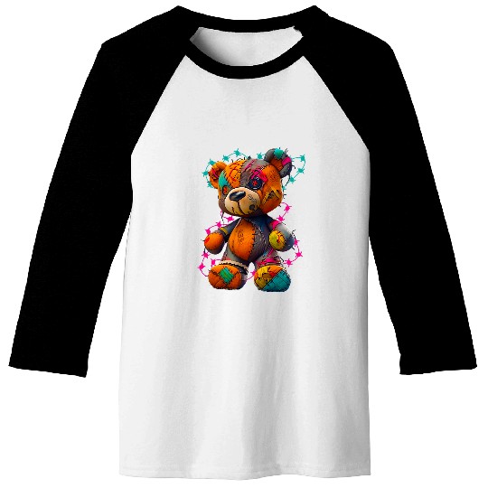 Bear Pet Gothic anxietys tattered teddy bear Baseball Tees